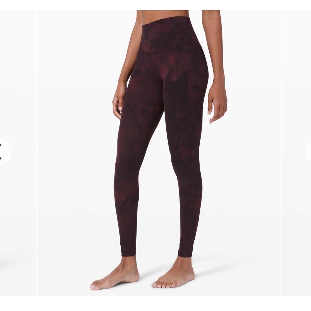 Lululemon Align Pant 28" Leggings Diamond Dye Burgundy Cassis Black 6